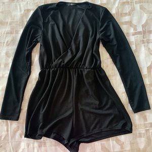Black Long Sleeve Romper